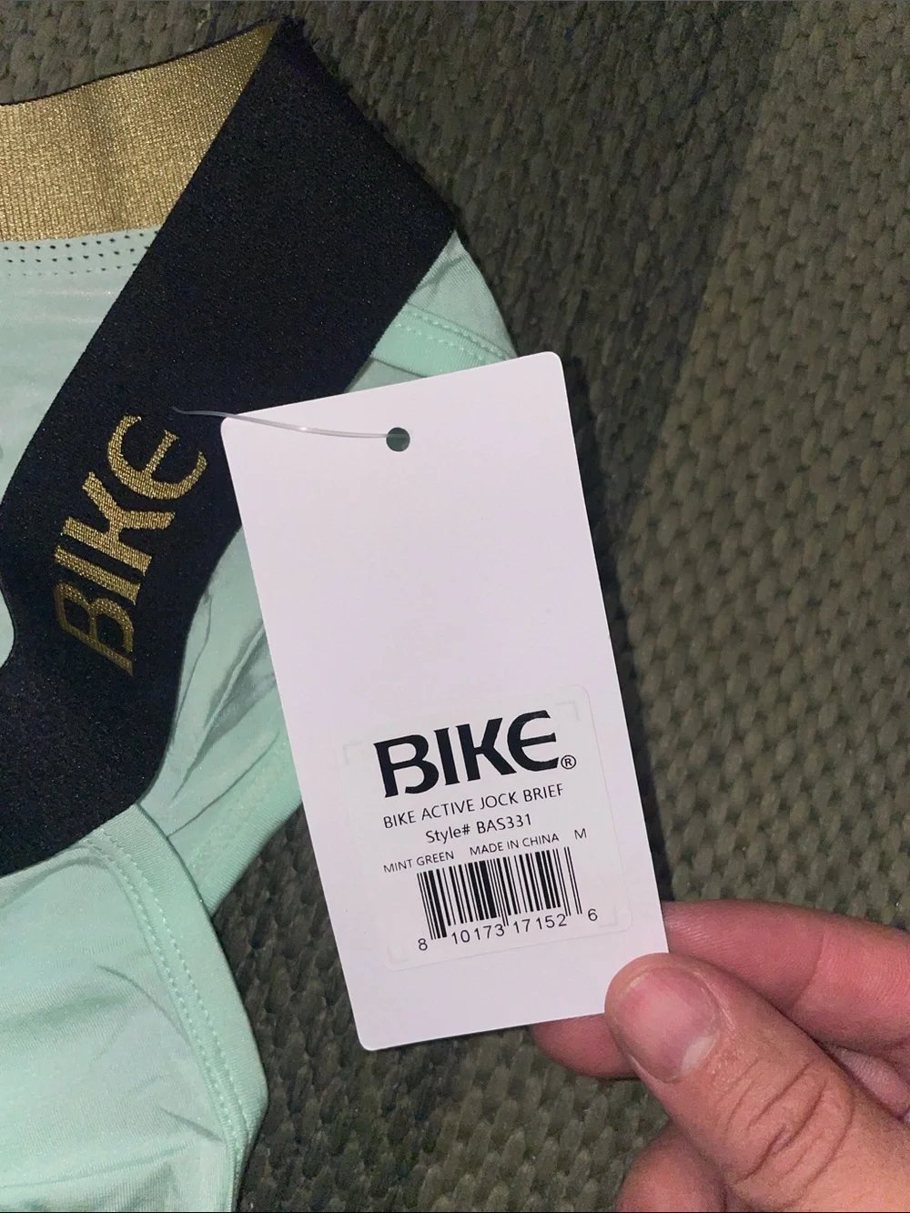 BIKE Men's Mint Green Briefs with Contrast Waistband